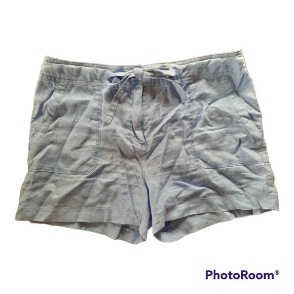 Sigrid Olsen Linen Tie Shorts - Picture 1 of 4